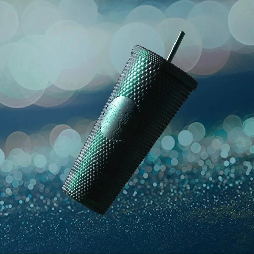 Starbucks Matte Dark Green Studded Tumbler | 24oz